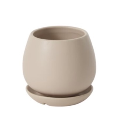 Dalton Light Pink Ceramic Pot with Saucer 5.75"