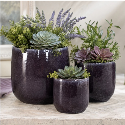Falling Purple Aries Pot 14.5"