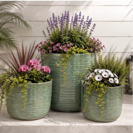 Metallic Green Elsie Pot 12"