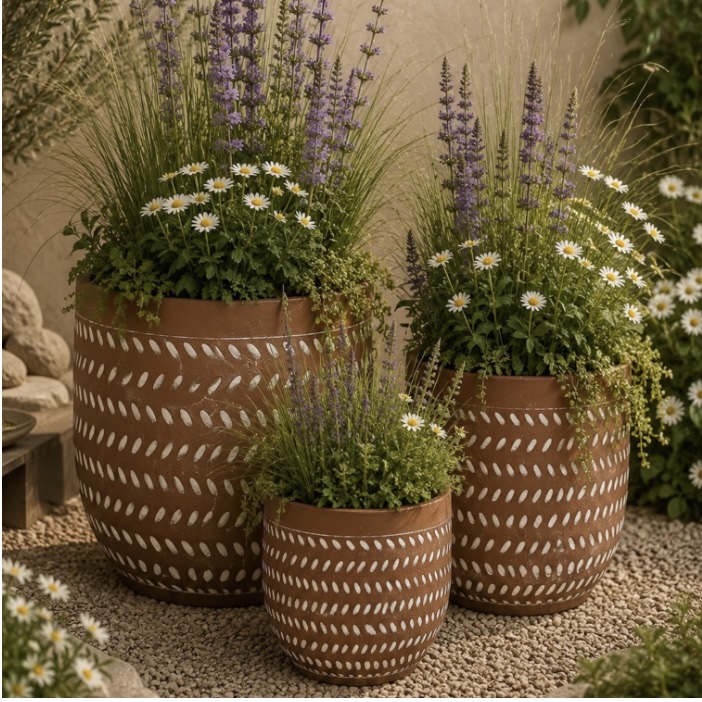 Terracotta Whitewash Teo Pot 15"