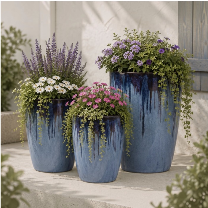 Cascade Black Roseline Pot 13"