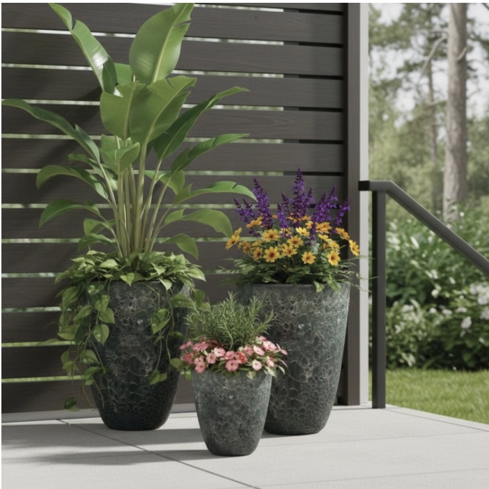 Atlantic Black Silvana Pot 14"