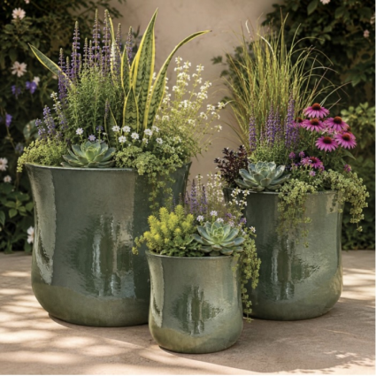 Pearl Green Tall Venus Pot 15"