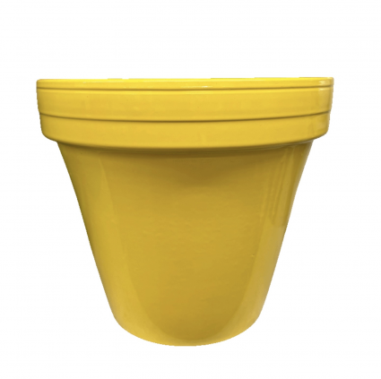 Bright Yellow Powder Coated Standard Pot 7.75"