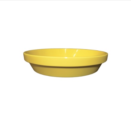 Bright Yellow Powder Coated Saucer 4.25"