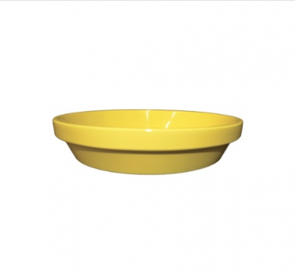 Bright Yellow Powder Coated Saucer 4.25"