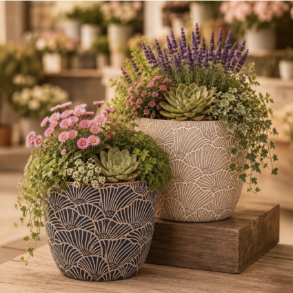 Yolaine Planter with Drain Hole & Liner 7.9"