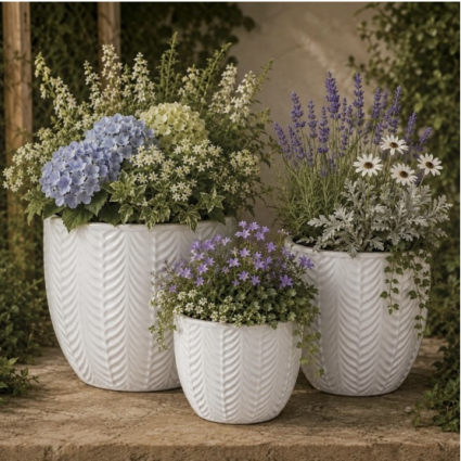 Shiny White Holt Pot 14.5"