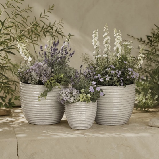 White Raelynn Pot 12"