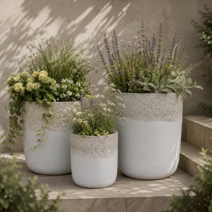 Volcanic White-Shiny White Merce Pot 19"