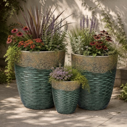 Atlantic Green over Apple Green Luella Pot 20.5"