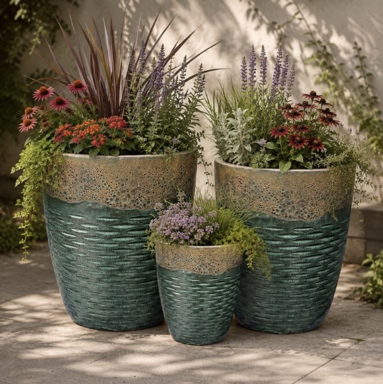 Atlantic Green over Apple Green Luella Pot 11"