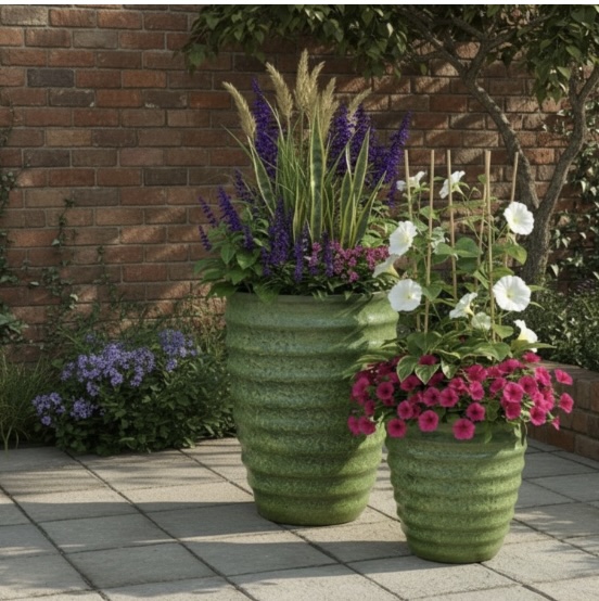 Blossom Cream Green Kian Pot 19.7"