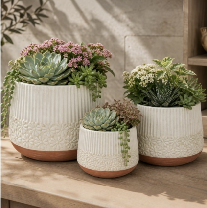 White Pepper over White Ivory Pot 14.6"