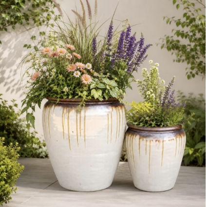 Antique Copper Cream Khaleesi Pot 20.5"