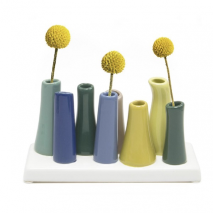 Smoke Green Pooley Modern Bud Vase
