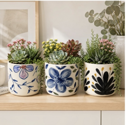 Dory Planter with Hole & Liner 5.5"