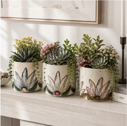Koryn Planter with Hole & Liner 5.7"