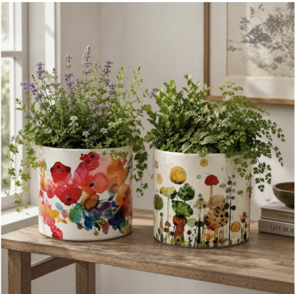 Joy Planter with Hole & Liner 6.5"