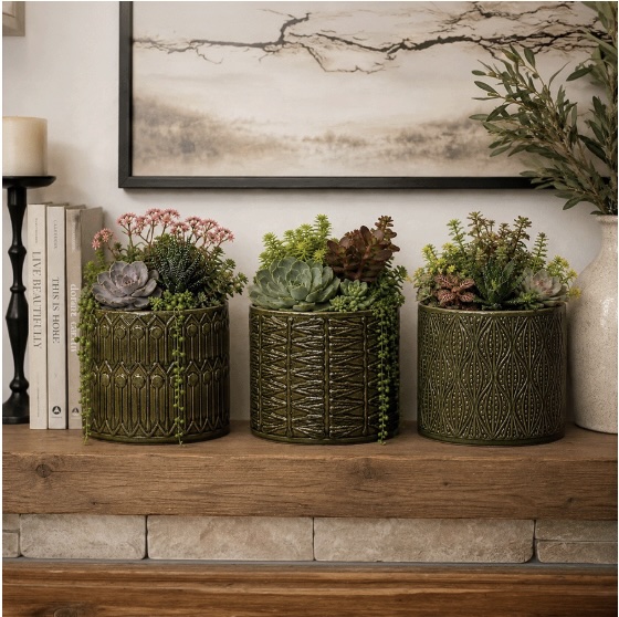 Luz Planter with Hole & Liner 5.5"