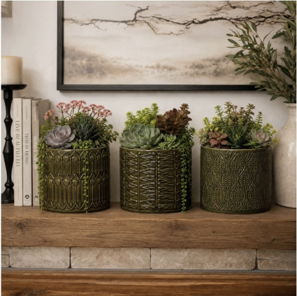Luz Planter with Hole & Liner 5.5"