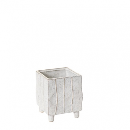 White Tarragona Square Planter 4"