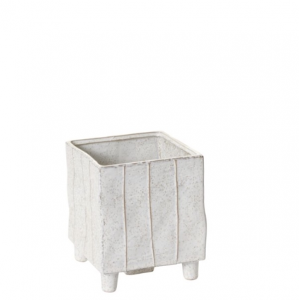 White Tarragona Square Planter 5.5"
