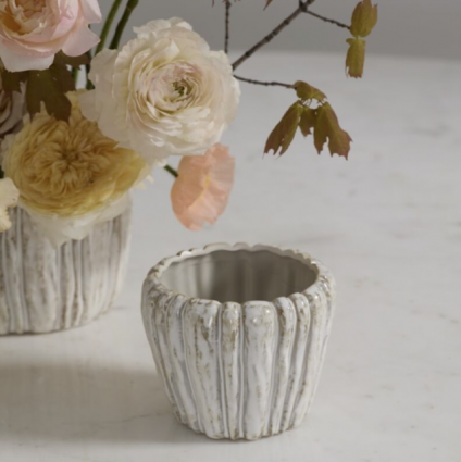 Cedric Off-White Ceramic Pot 4.75"