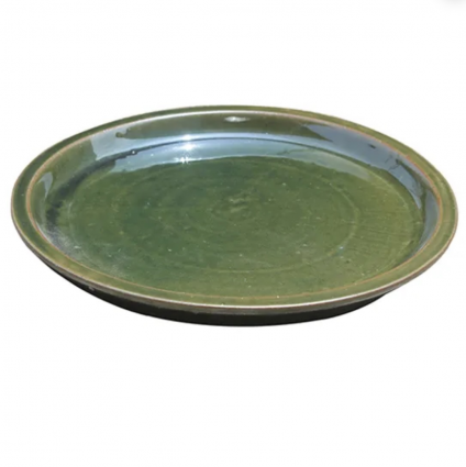 Green Ceramic Saucer 14.25"