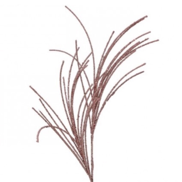 Rose Gold Beaded Grass Spray 28"
