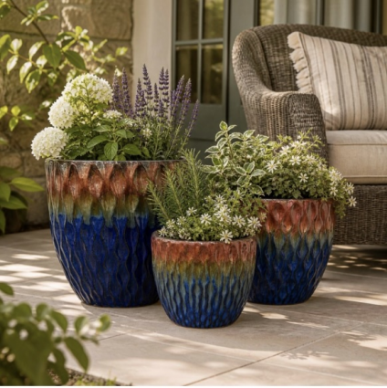 Oxide Falling Blue Noemi Pot 8"