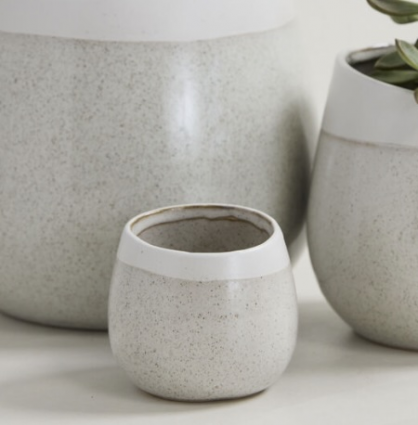 Choice Off-White Ceramic Pot 3"