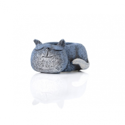 PLANTER, MINI SLEEPING BLUE CAT
