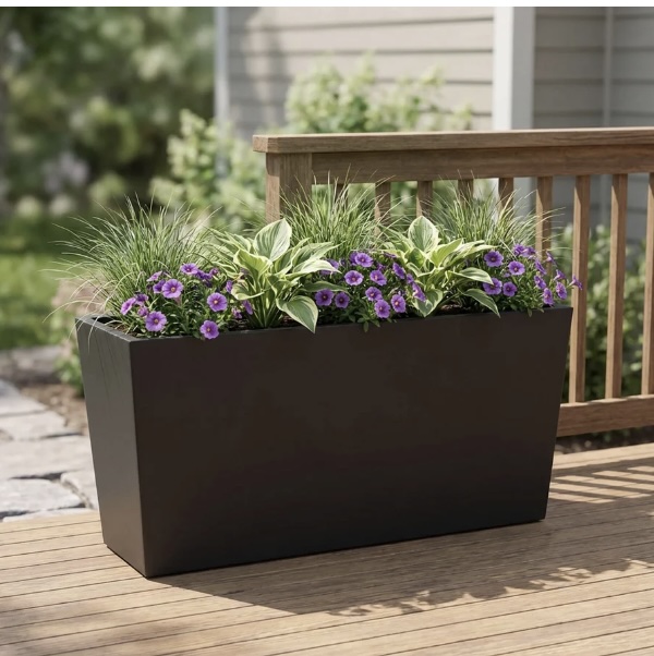 Black Rectangle Patio Planter 31"