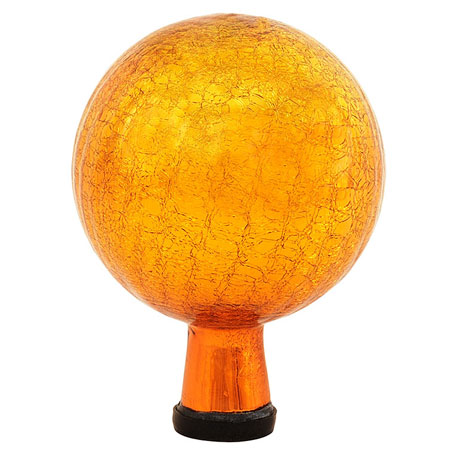 GAZING GLOBE, 6" CRACKLE ORANGE