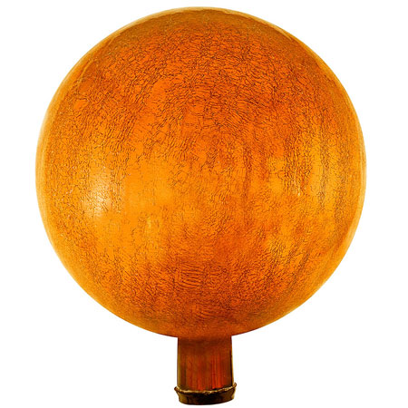 GAZING GLOBE, 12" CRACKLE ORANGE