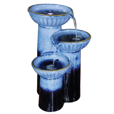 FOUNTAIN,TIER PEDESTAL W/PUMP-BL