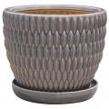 PLANTER, KIAWAH SM GREY W/SAUCER