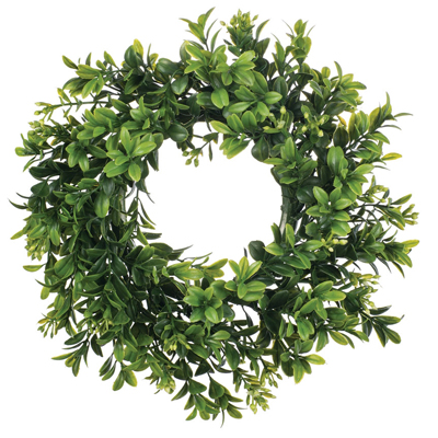 Artificial Boxwood Candle Ring