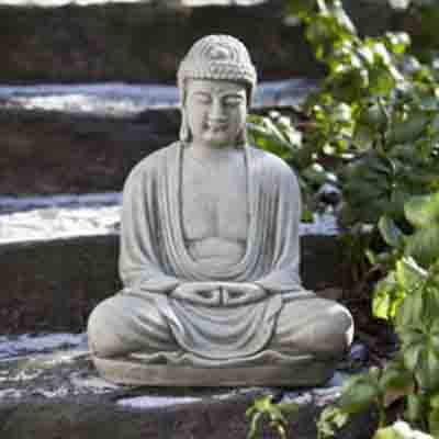 BUDDHA, SMALL TEMPLE 10"H 12#