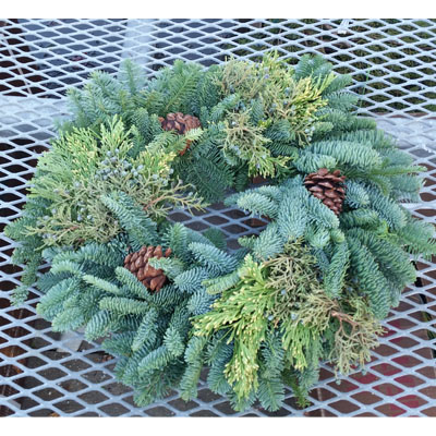 Mixed 14" Pine Wreath Pine Cone Wreath 