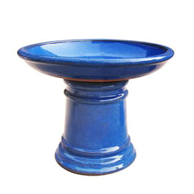 BIRDBATH, 11" TABLE TOP BLUE