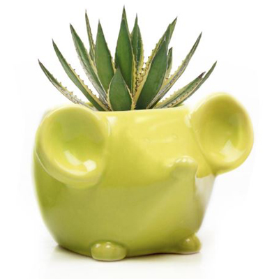 PLANTER, MOUSE CHARTREUSE