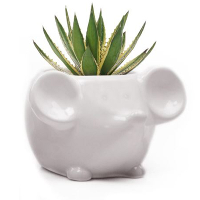 PLANTER, MOUSE WHITE