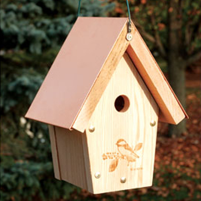 BIRDHOUSE, CHICKADEE/WREN COPPER