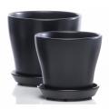 POT, CITY CENTER MATT BLK LG 7"D