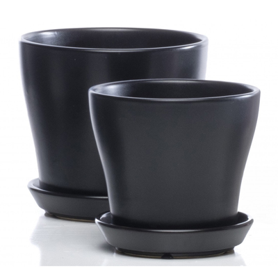 POT, CITY CENTER MATT BLK LG 7"D