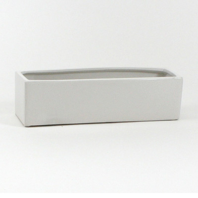 PLANTER, LONG FLAT RECT. WHT