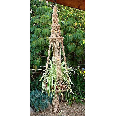 HANGER, 56" CROWN JUTE MACRAME