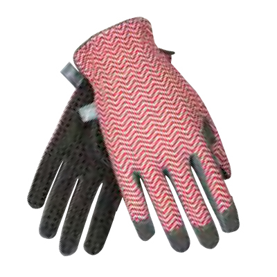 GLOVE, ZIG ZAG MUD RED/WH MED